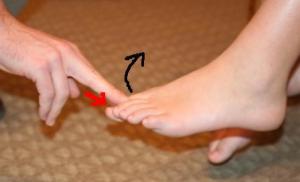Preverjanje moči dviga palca na nogi